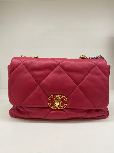 Chanel 19 Large (Medium) Fuchsia Pink GHW