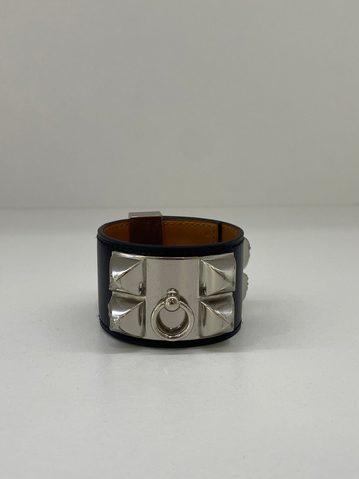 Hermes Black and Silver Cuff