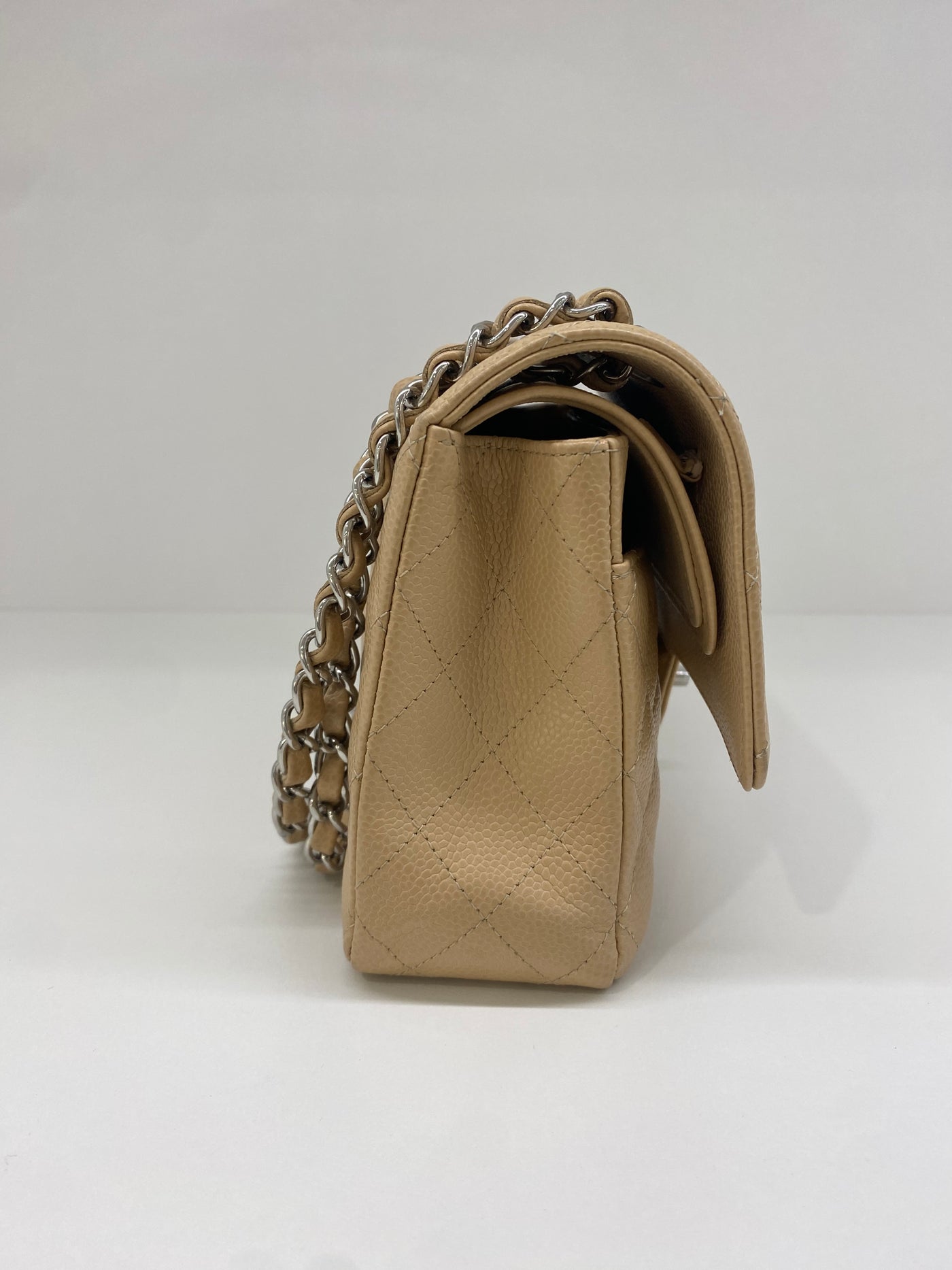 Chanel Classic Flap Medium - Beige SHW (microchipped)