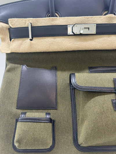 Hermès Cargo HAC Birkin 40 Military Green and Black box leather Bag