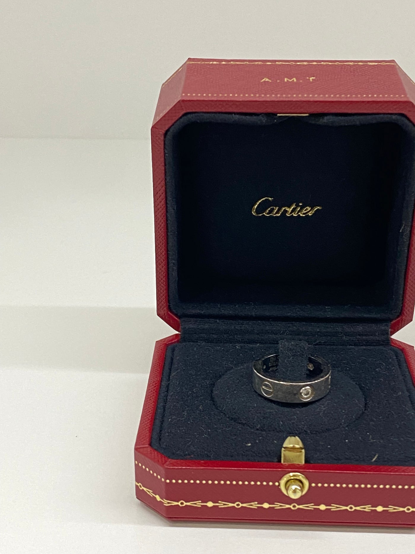 Cartier Love Ring Silver 3 Diamonds Size 51