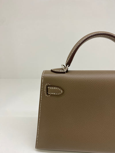 Hermes Mini Kelly Etoupe PHW