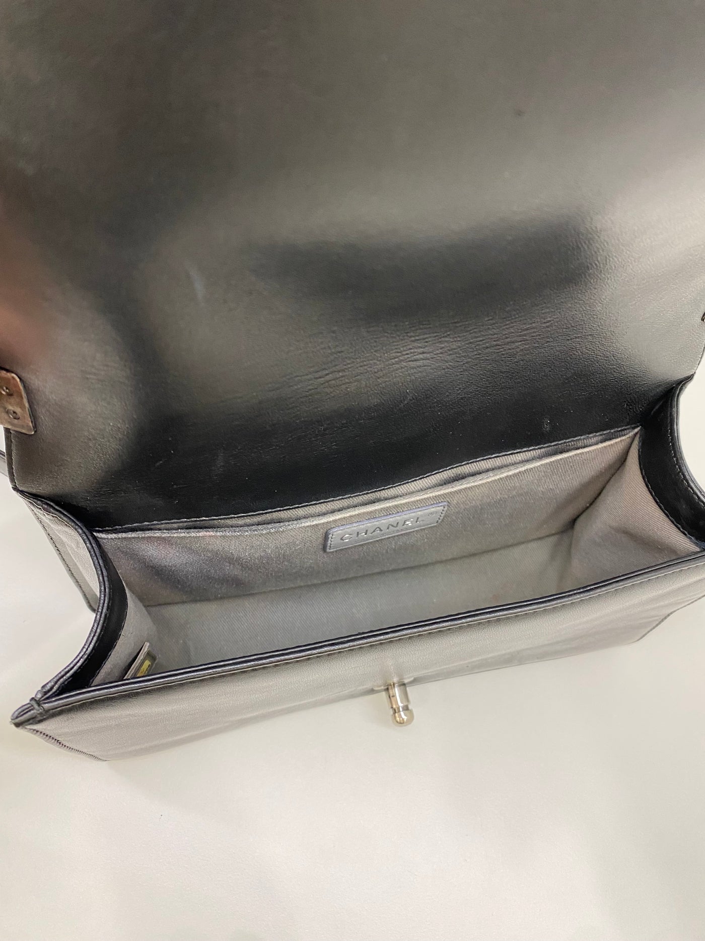 Chanel Boy Bag Black Lambskin SHW