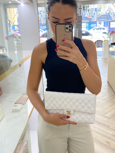 Chanel Clutch Off-White GHW