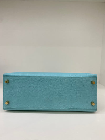 Hermes Kelly 28 Blue Atoll - Y Stamp GHW