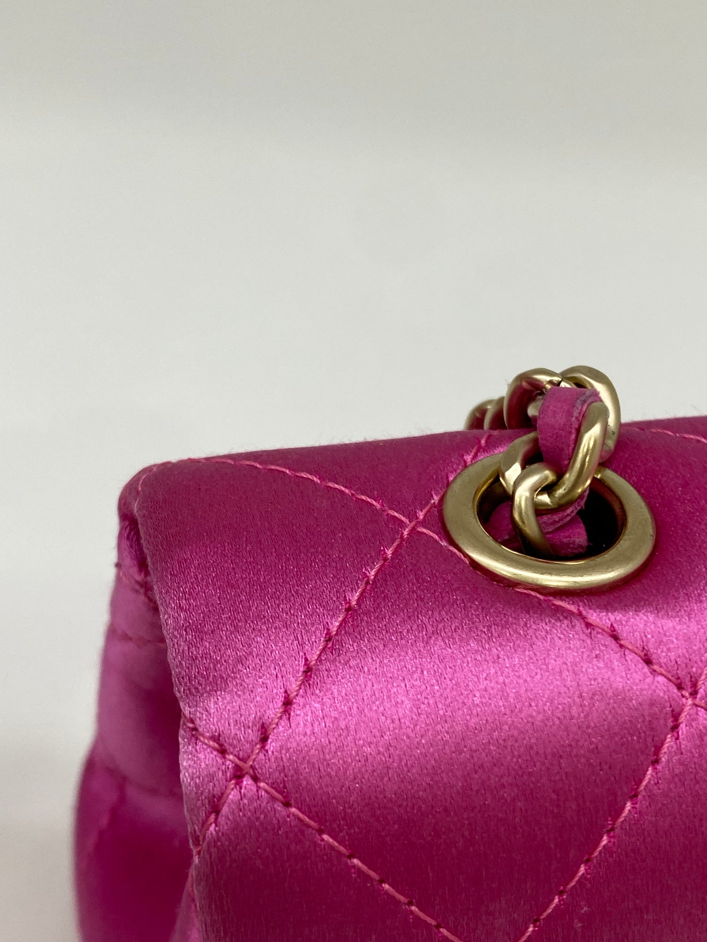 Chanel Satin Extra Mini Classic Flap - Pink Fushcia GHW - series 17