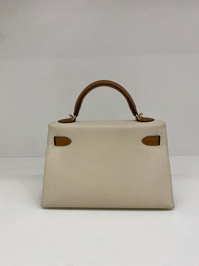 Hermes Mini Kelly Special Order Craie & Biscuit GHW