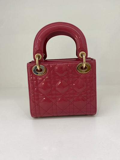 Christian Dior Lady Dior Small Rose Pink Patent