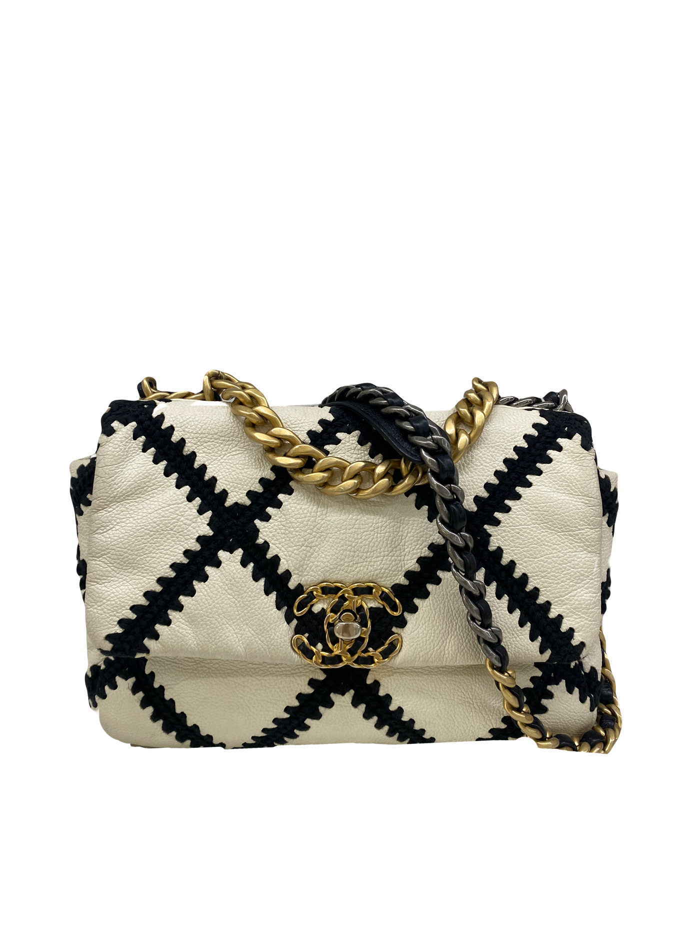 Chanel 19 Bag Large White/Black