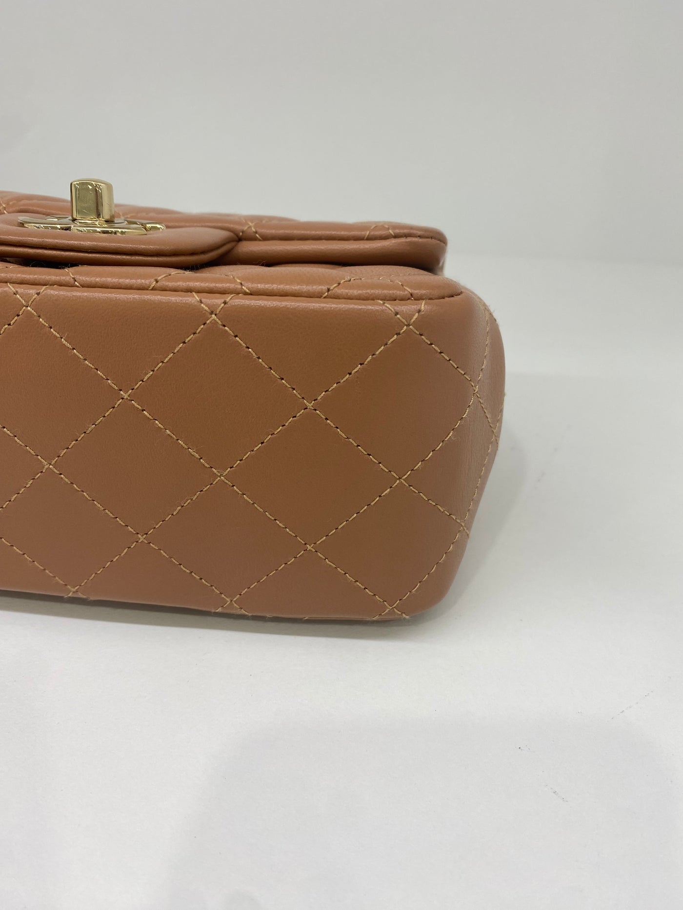 Chanel Mini Square Flap Brown Lambskin GHW