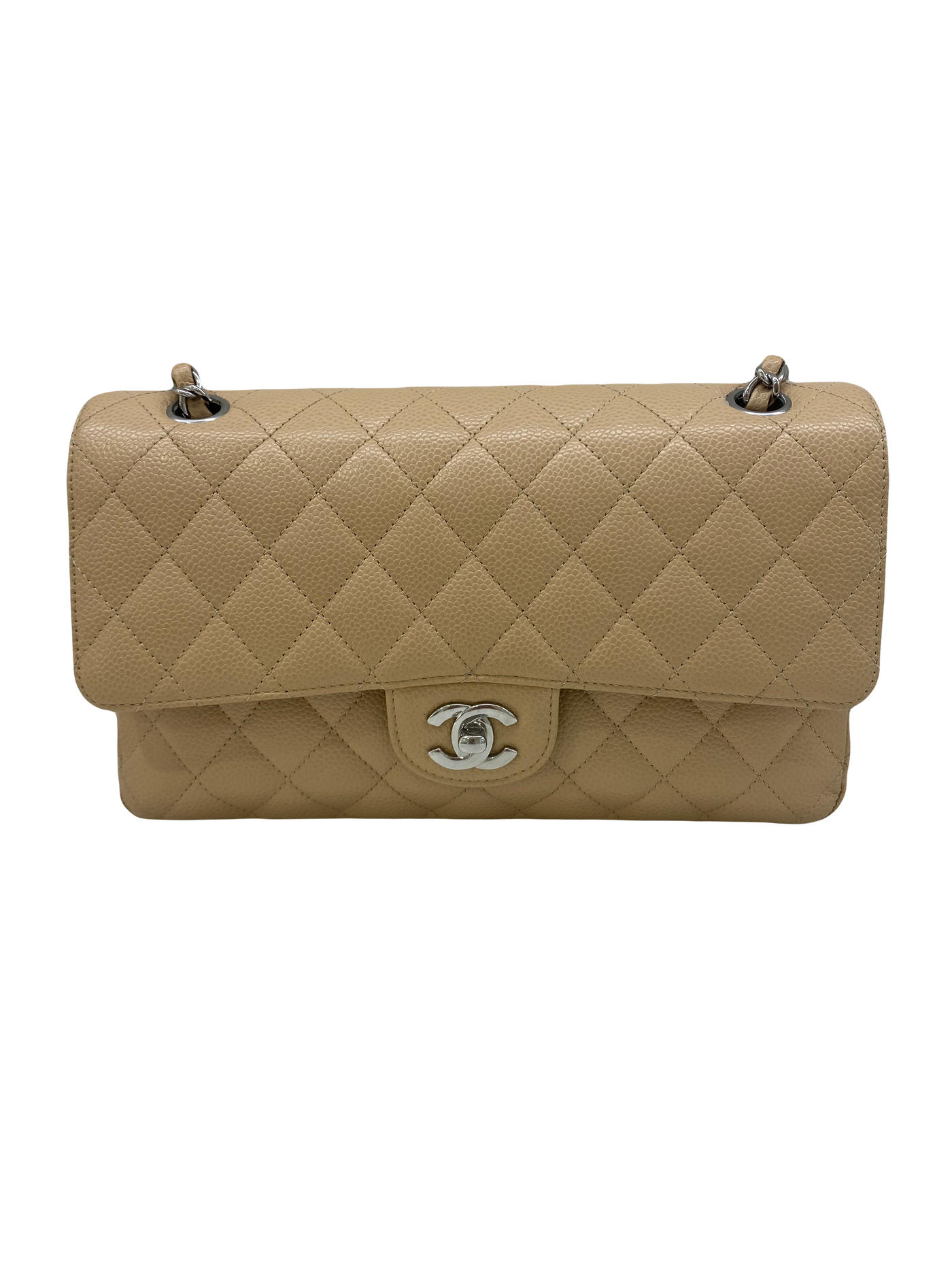 Chanel Classic Flap Medium - Beige SHW (microchipped)