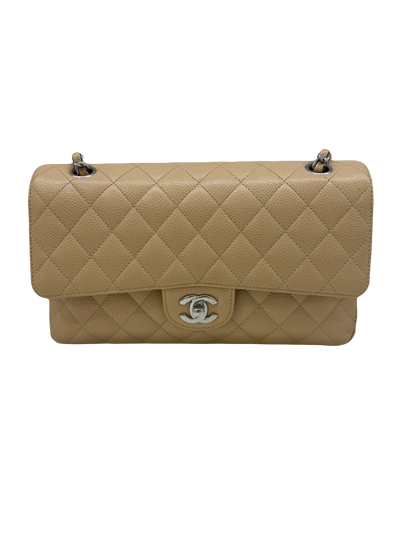 Chanel Classic Flap Medium - Beige SHW (microchipped)