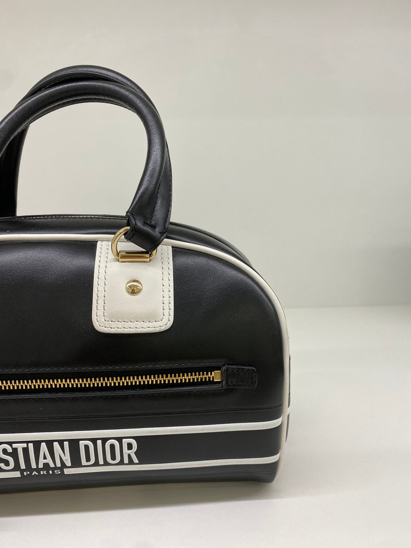 Christian Dior Bowling Bag - White & Black