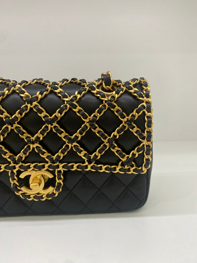 Chanel Woven Chain Classic Flap Exclusive Black GHW