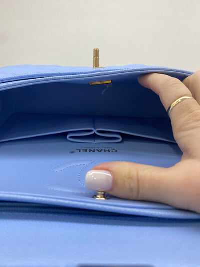 Chanel Classic Flap Small - Light blue CGHW (microchipped)