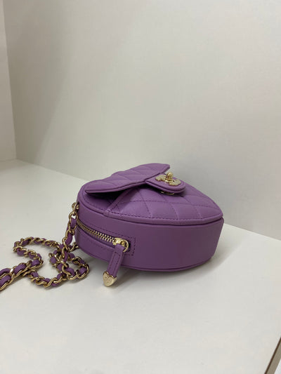 Chanel Heart Bag Purple Small