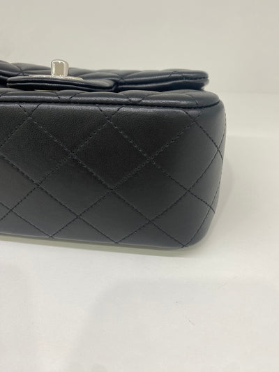 Chanel Mini Square Flap Black Lambskin SHW