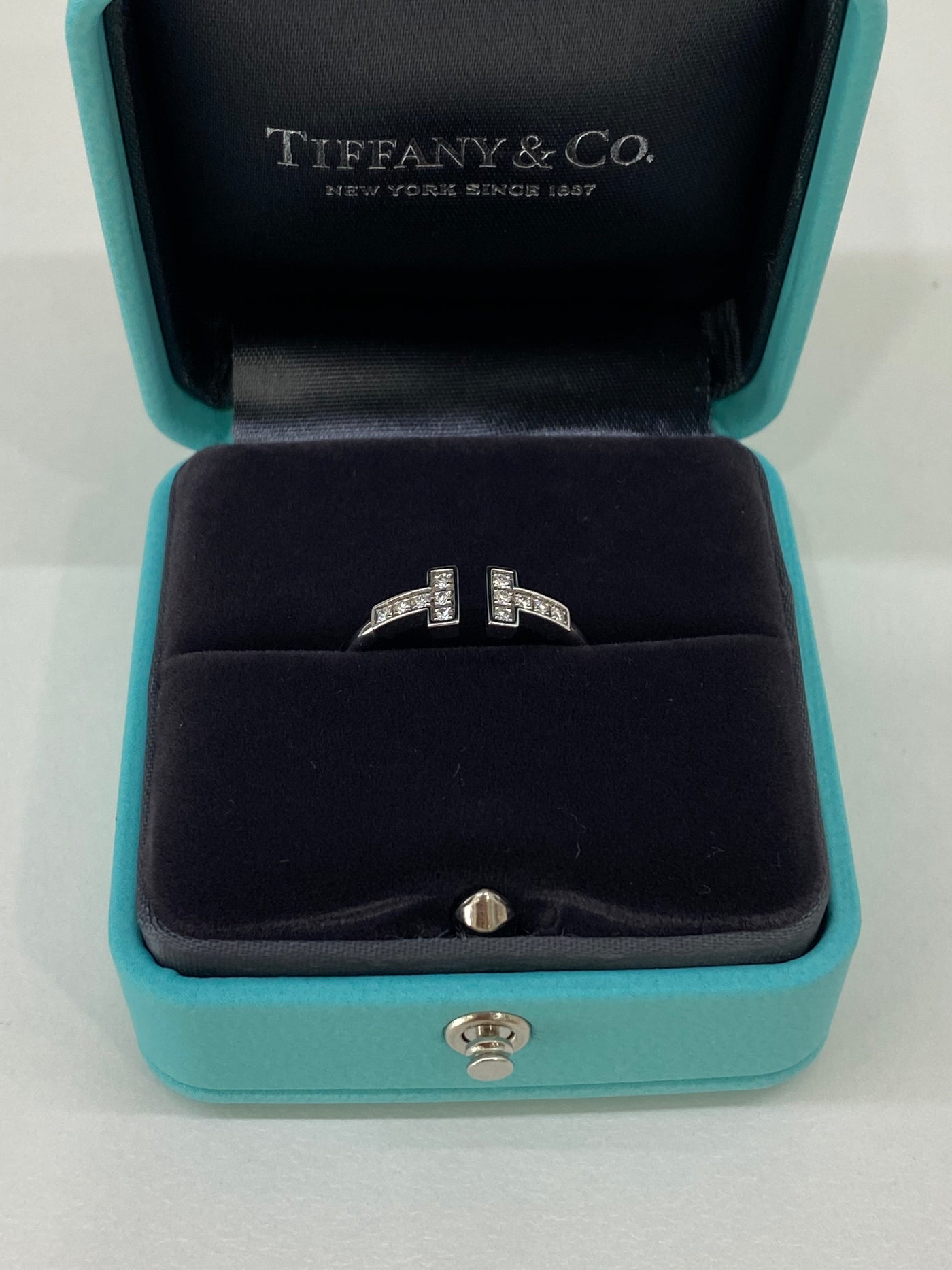 Tiffany & Co. T Diamond Wire Ring White Gold size 7