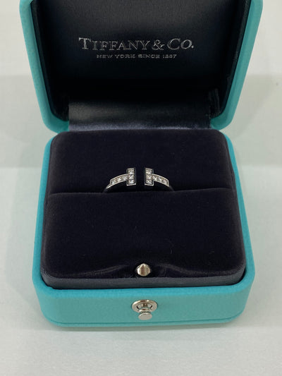 Tiffany & Co. T Diamond Wire Ring White Gold size 7