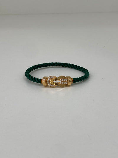 Fred Infinie Half Pave Diamond Bracelet Green RG