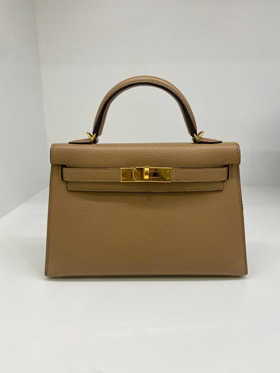 Hermes Mini Kelly Epsom Chai GHW