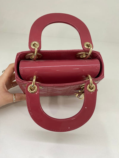 Christian Dior Lady Dior Small Rose Pink Patent