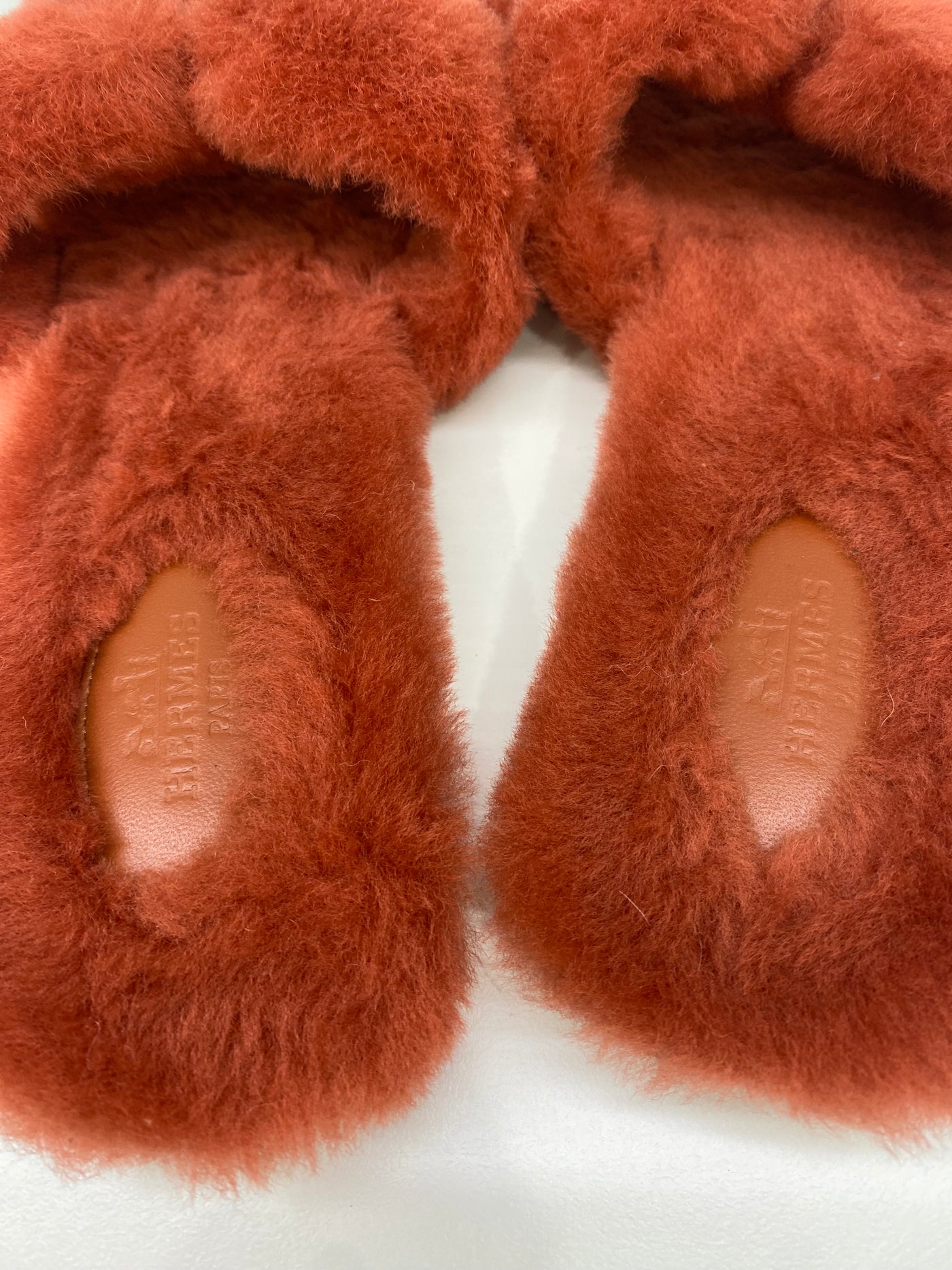 Hermes Oran Slides Roue De Turin Shearling Size 40 1/2