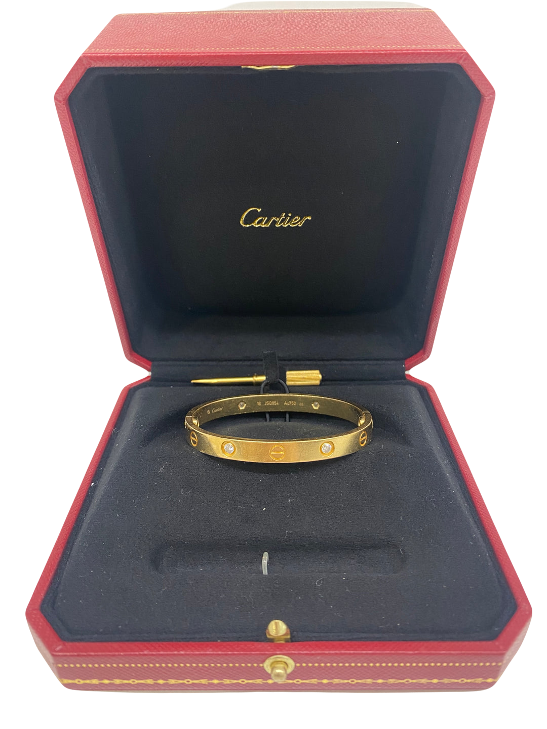 Cartier Love Bracelet Yellow Gold (4 diamonds) Size 16