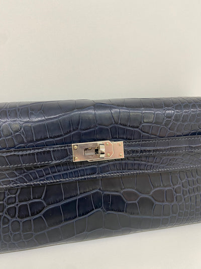 Hermes Kelly to go Alligator Blue Indigo PHW