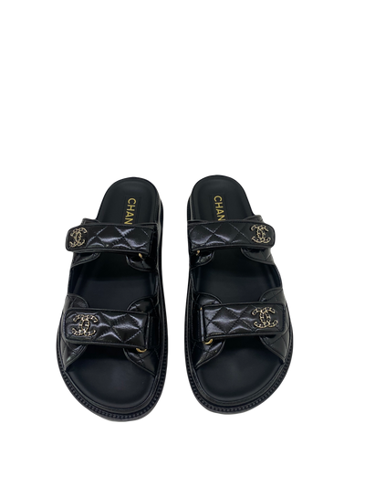 Chanel Dad Sandal Slide Black 39.5