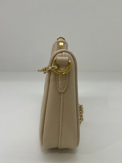 Prada Re-edition Mini Shoulder Bag Beige GHW
