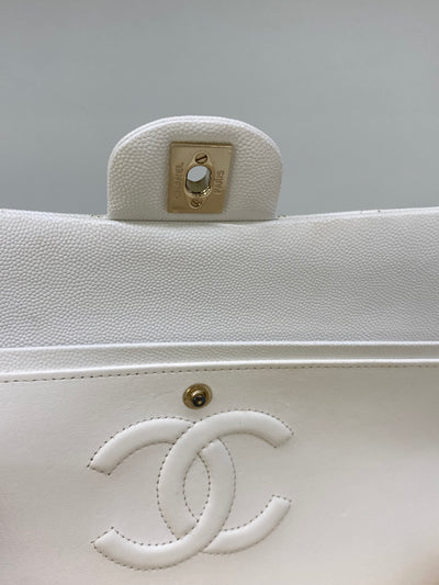 Chanel Classic Flap Medium White CGHW