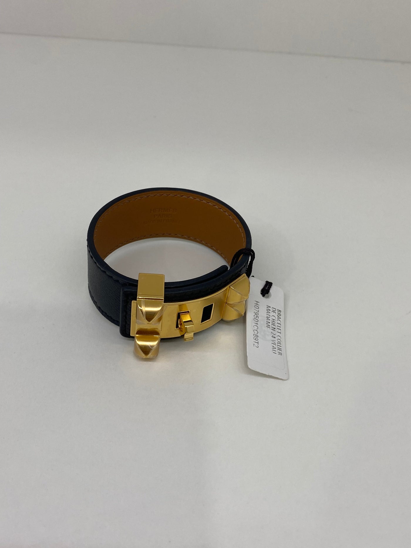 Hermes Collier de Chien 24 Cuff Black GHW