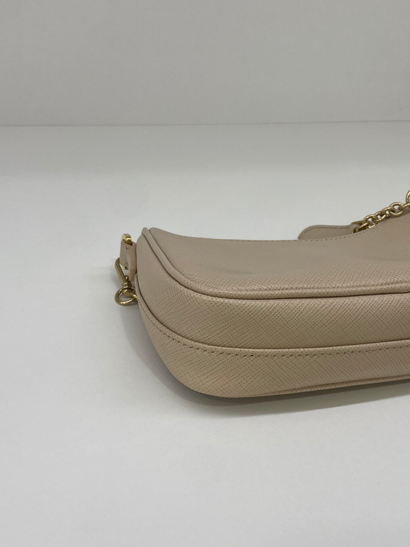 Prada Re-edition Mini Shoulder Bag Beige GHW