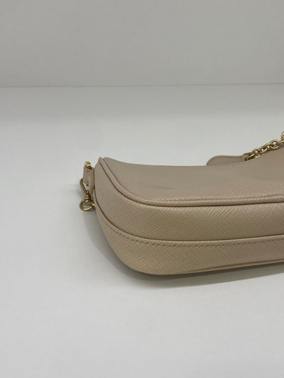 Prada Re-edition Mini Shoulder Bag Beige GHW