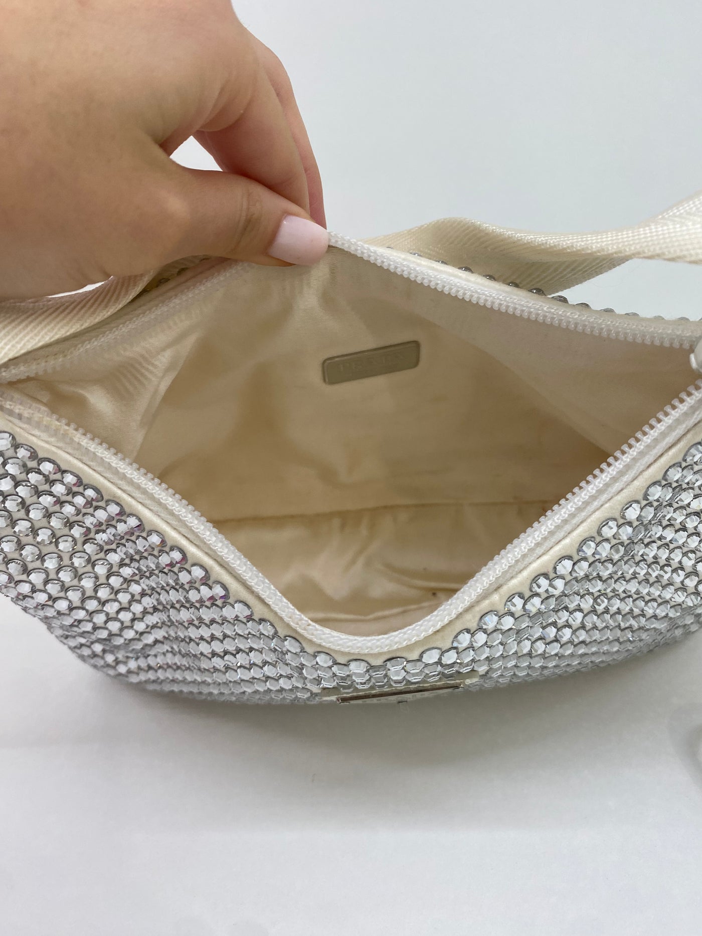 Prada Re Edition White Crystal Bag