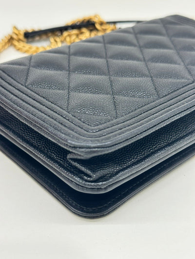 Chanel Boy WOC Black Caviar GHW (microchipped)
