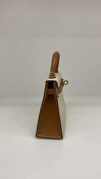Hermes Mini Kelly Special Order Craie & Biscuit GHW
