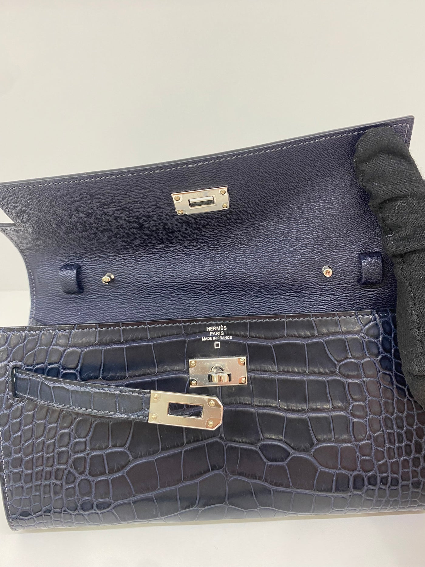 Hermes Kelly to go Alligator Blue Indigo PHW