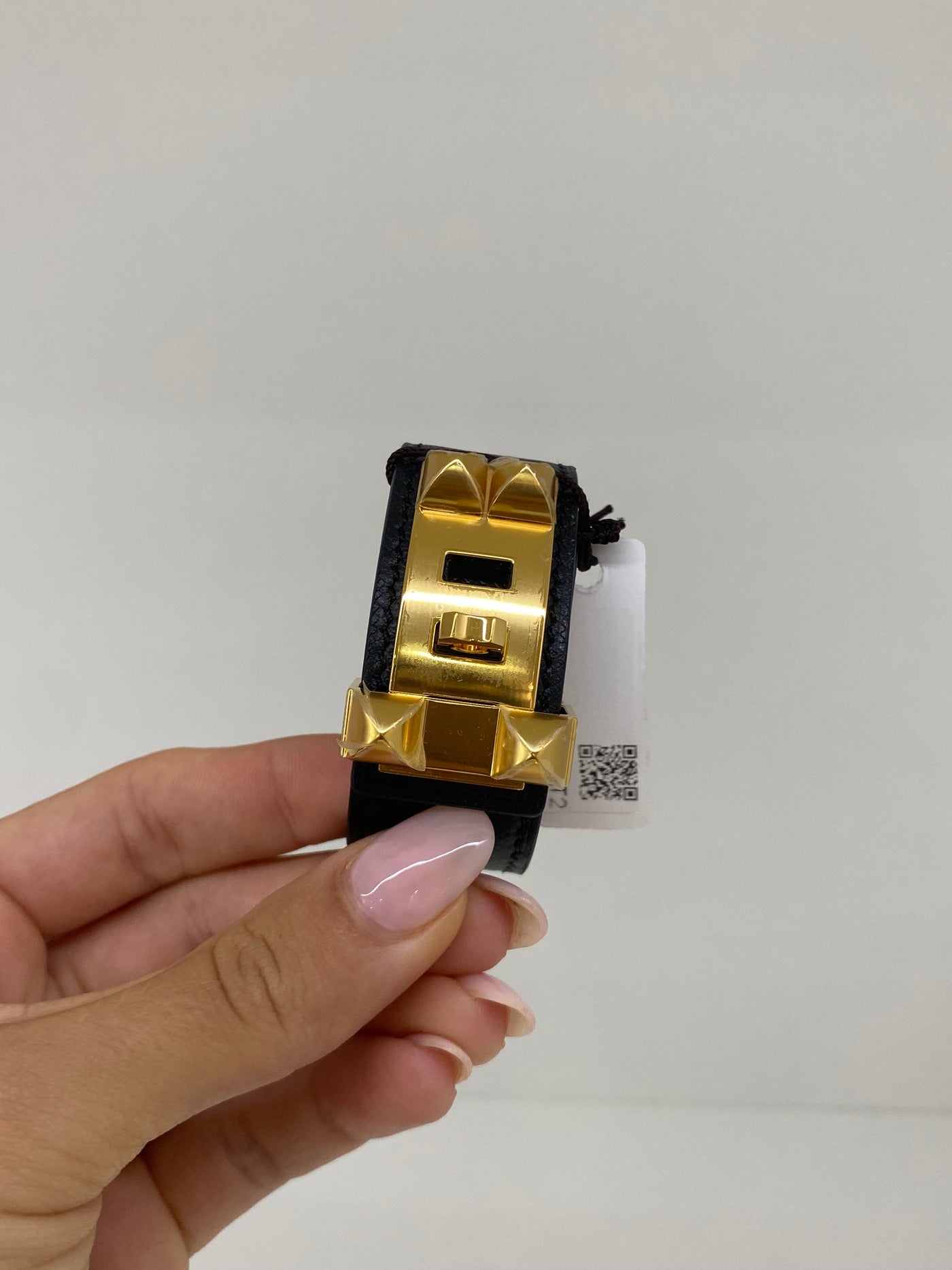 Hermes Collier de Chien 24 Cuff Black GHW
