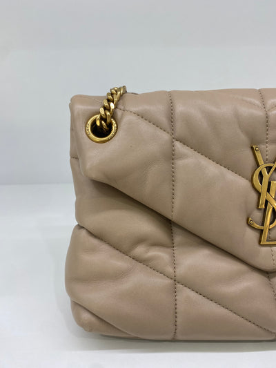Saint Laurent Puffer Small Napa Beige GHW