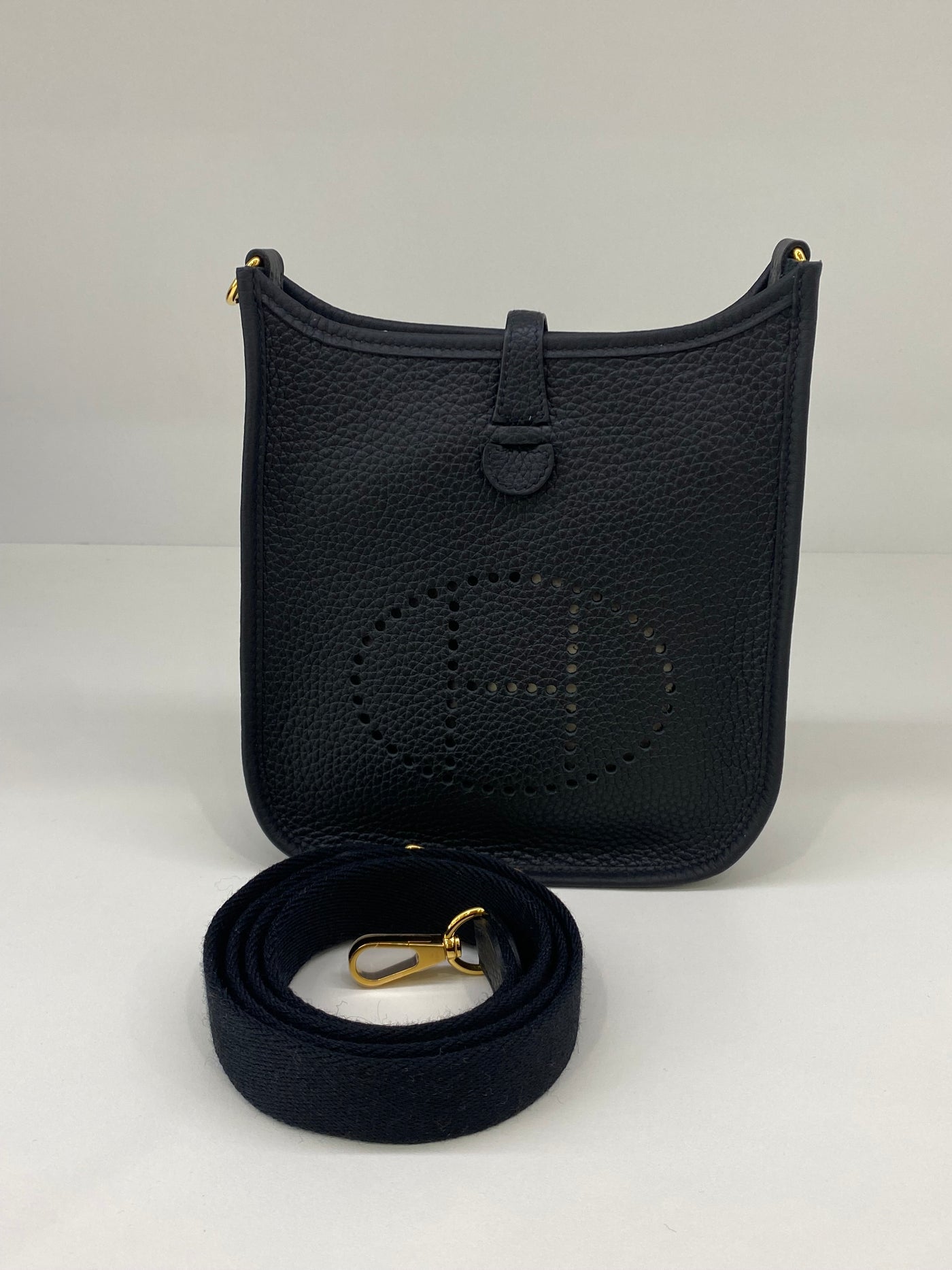 Hermes Mini Evelyne Black GHW