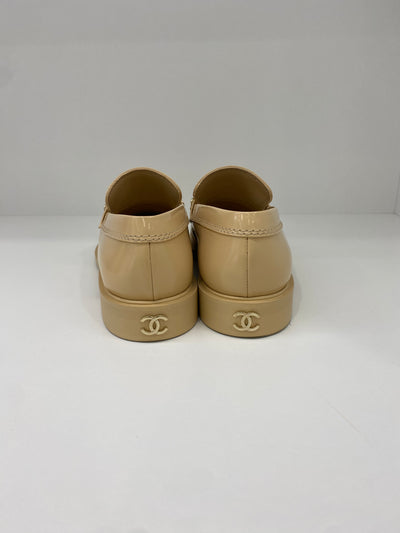 Chanel Beige Leather Moccasians 40C