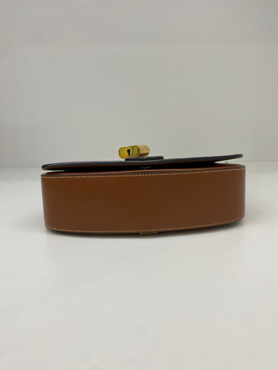 Celine Clutch on Strap Brown GHW
