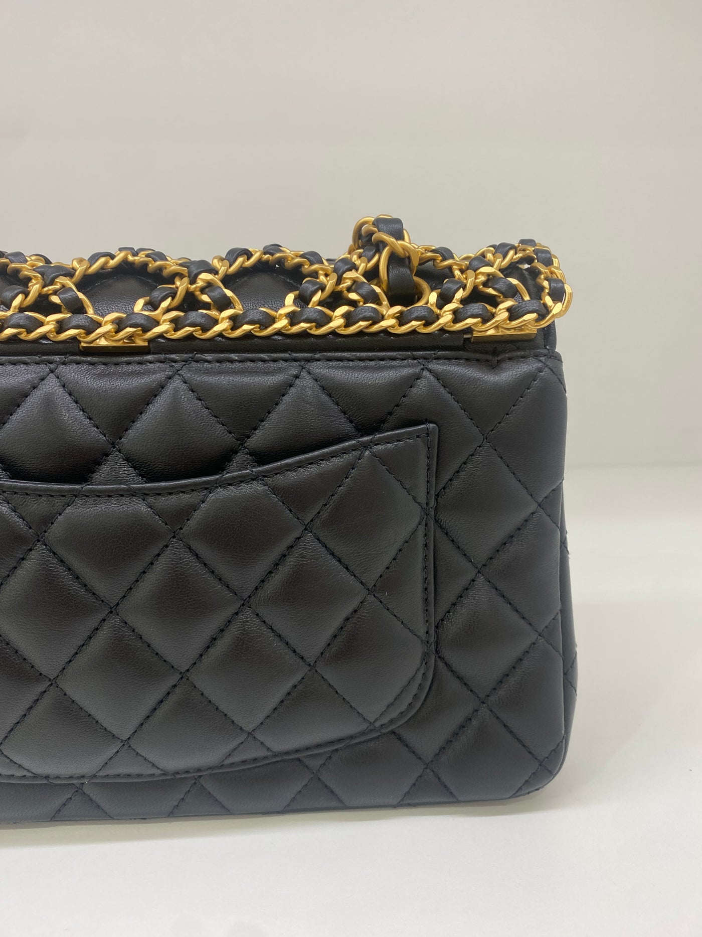 Chanel Woven Chain Classic Flap Exclusive Black GHW