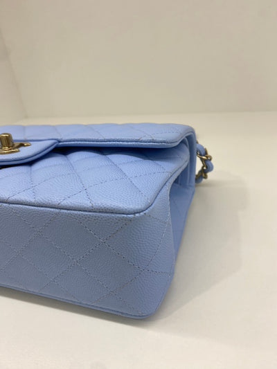 Chanel Classic Flap Small - Light blue CGHW (microchipped)