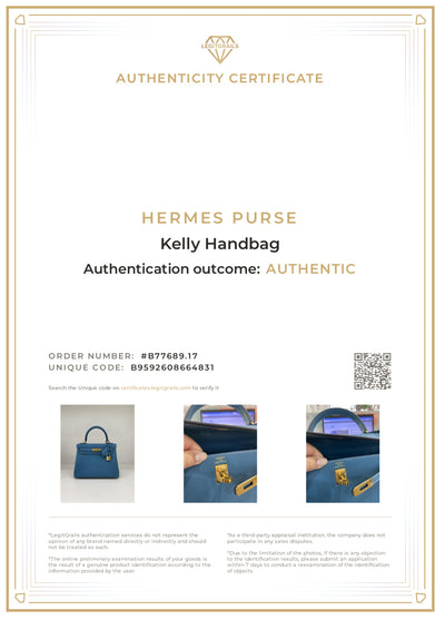 Hermès Kelly  25 New Blue Jean Togo GHW