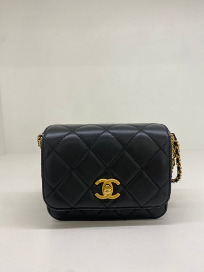 Chanel Mini Classic Chain Detail Black GHW