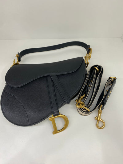 Dior Saddle Black GHW (with strap)