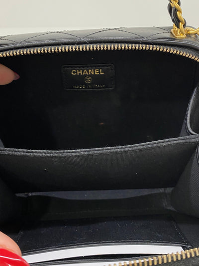 Chanel Vanity Top Handle Black Lambskin